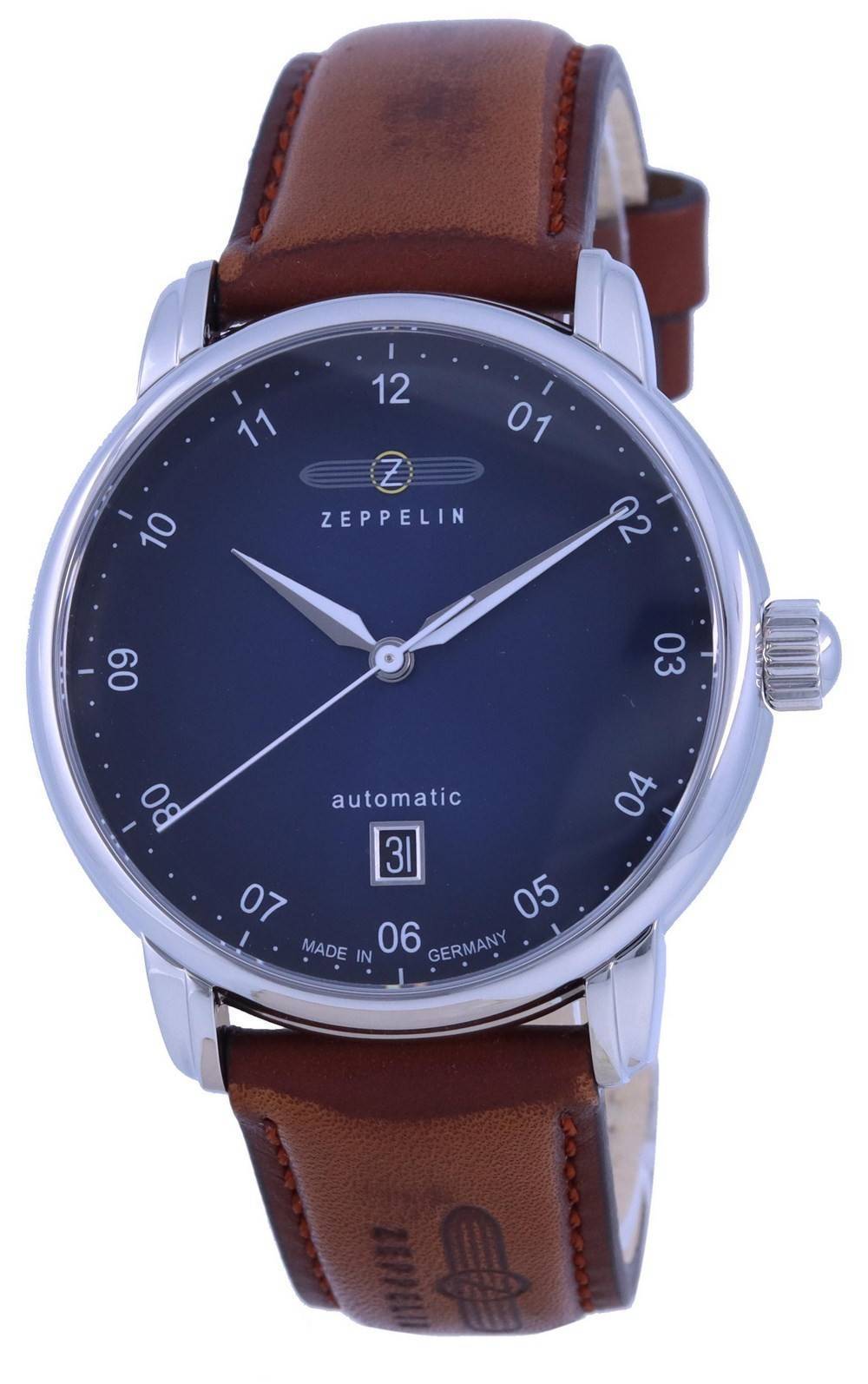 Zeppelin New Captain's Line Leather Strap Automatic 8652-3 86523 Men's Watch