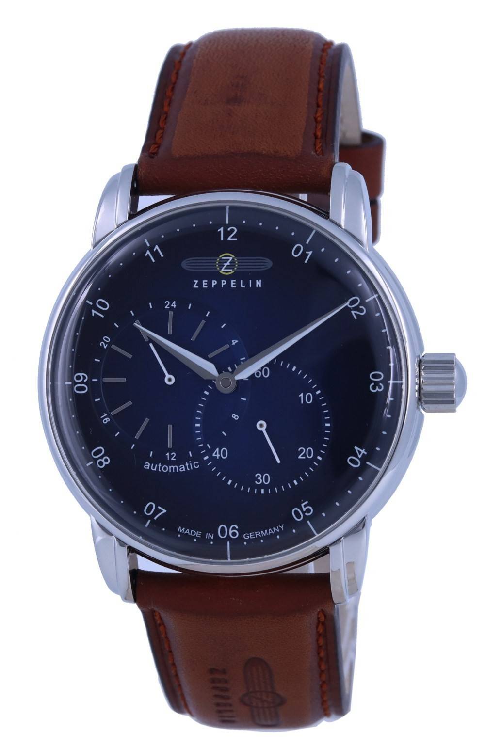 Zeppelin New Captain's Line Blue Dial Leather Strap Automatic 8662-3 86623 Men's Watch