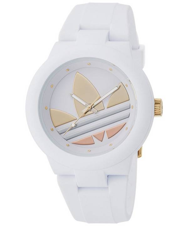 adidas aberdeen white silicone quartz watch