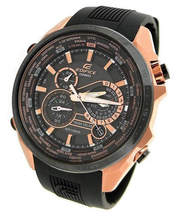 edifice black and rose gold