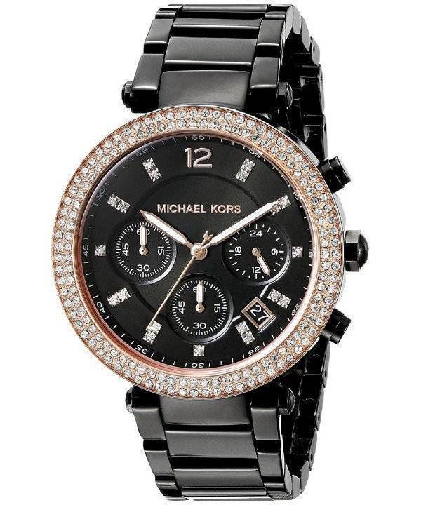 michael kors black face womens watch