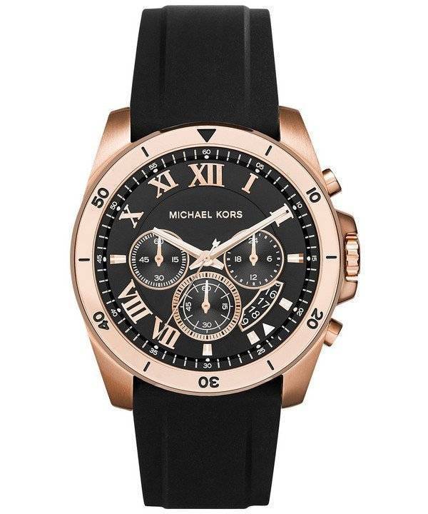 michael kors black and gold mens watch