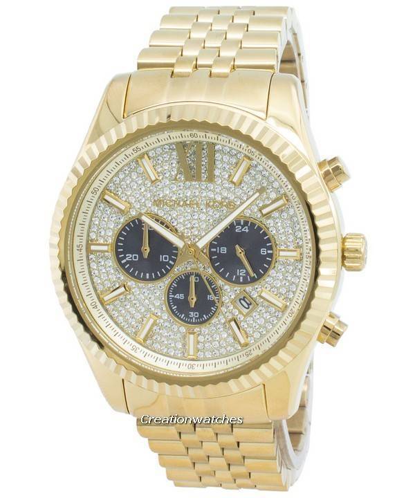 michael kors mens gold watch with crystals