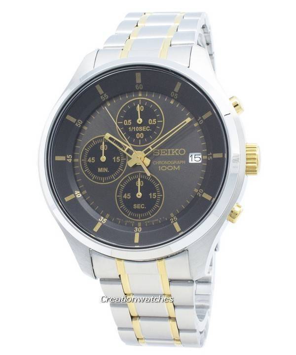 seiko 43mm men's chronograph casual watch