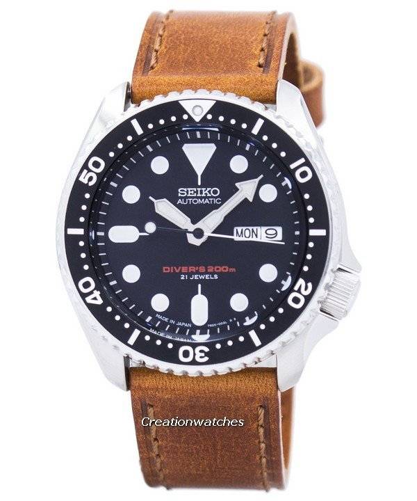 seiko diver leather