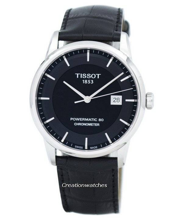 tissot luxury automatic stainless steel black dial men's watch t0864081605100