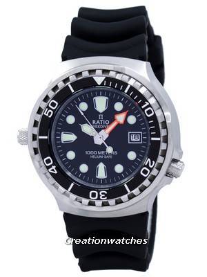 Ratio Free Diver Helium Safe 1000M Sapphire Quartz 1038EF102V Men's Watch