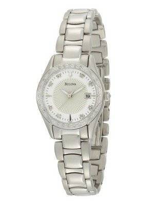 Bulova Diamond Case Mother-Of-Pearl Dial 96R133 Womens Watch