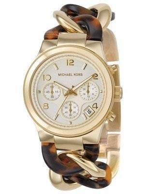Overview of Kors Chain Link Acrylic Gold-Tone MK4222