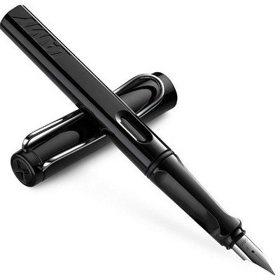 Lamy Safari 019-F-BLACK Fine Nib Fountain Pen - Glossy Black