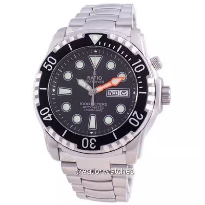 Relogio Free Diver Helium-Safe 1000M Sapphire Automatic 1068HA96-34VA-BLK Relógio para homem