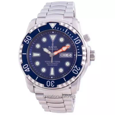 Relogio masculino Diver Free Helium-Safe 1000M Sapphire Automatic 1068HA96-34VA-BLU Relógio de homem