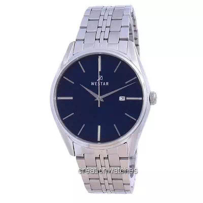 Relógio masculino Westar mostrador azul em aço inoxidável quartzo 50210 STN 104