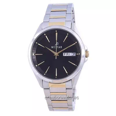 Relógio masculino Westar mostrador preto de aço inoxidável quartzo 50212 CBN 103