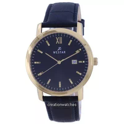 Relógio masculino Westar mostrador preto tom dourado em aço inoxidável quartzo 50244 GPN 103