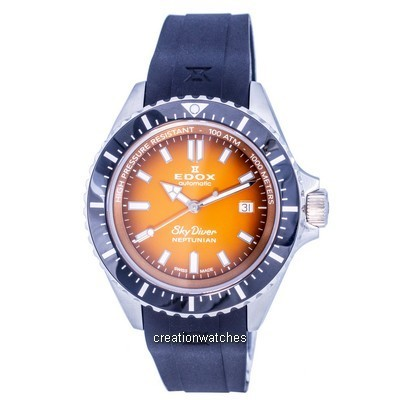 Edox SkyDiver Neptunian Diver's Orange Dial Automatic 801203NCAODN 80120 3NCA ODN 1000M Men's Watch