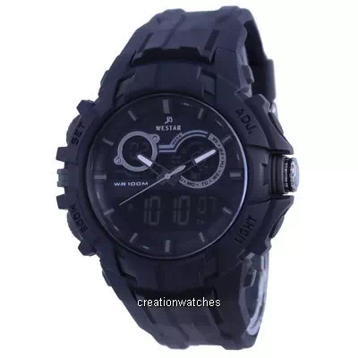 Relógio masculino Westar com mostrador preto e pulseira de silicone de quartzo 85003 PTN 002 100M