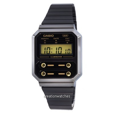 Casio Vintage Digital Stainless Steel Quartz A100WEGG-1A2 Men's Watch