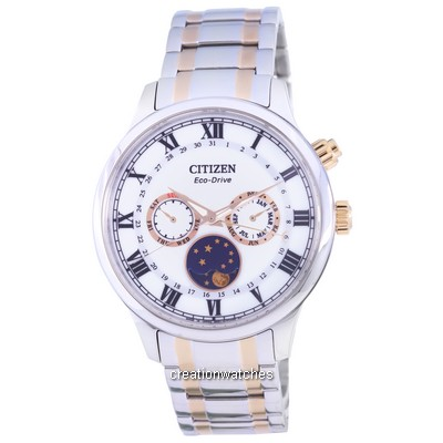 Citizen Moon Phase Silver Dial Two Tone Stainless Steel Eco-Drive AP1054-80A Men's Watch