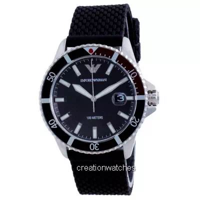 Relógio masculino Emporio Armani Black Dial Rubber Quartz AR11341 100M