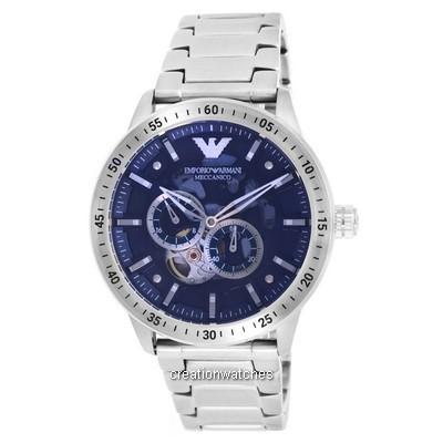 Emporio Armani Stainless Steel Blue Open Heart Dial Automatic AR60052 Men's Watch
