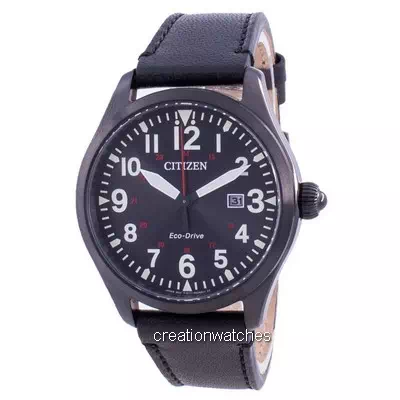 black leather citizen watch