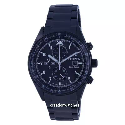Citizen Chronograph Black Dial Stainless Steel Eco-Drive CA0775-87E 100M Men's Watch