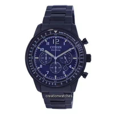 Citizen Chronograph Blue Dial Stainless Steel Eco-Drive CA4505-80M 100M Men's Watch