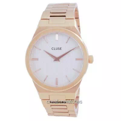 Cluse Vigoureux H-Link White Dial Rose Gold Tone Stainless Steel Quartz CW0101210001 Women's Watch