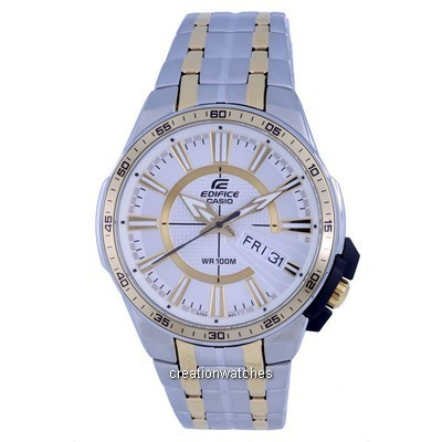 Casio Edifice Analog Two Tone Stainless Steel Quartz EFR-106SG-7A9.G EFR106SG-7A9 100M Men's Watch