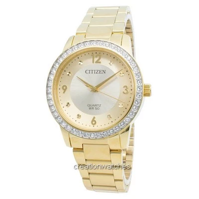 Relógio Citizen EL3092-86P com detalhes em diamante e quartzo para mulher