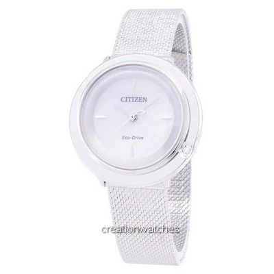 Cidadão L Eco-Drive EM0640-82D Analog Diamond Acentos Relógio Feminino