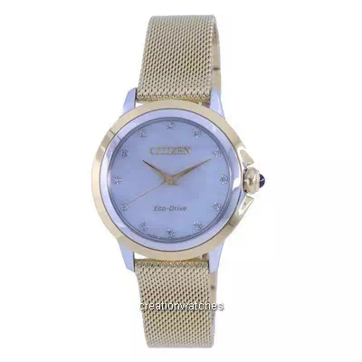 Citizen Ceci Diamond Accents Gold Tone Stainless Steel Eco-Drive EM0794-54D Women's Watch