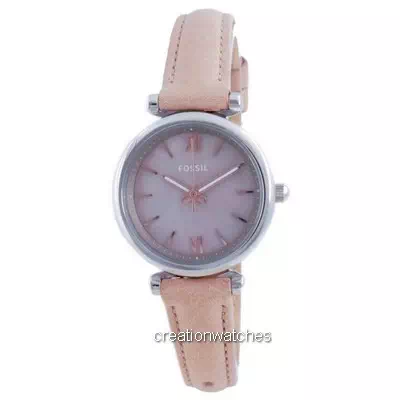 Fossil Carlie Mini Mother Of Pearl Dial Leather Quartz ES4530 Women's Watch