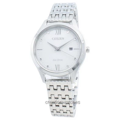 Citizen White Stainless Steel Eco-Drive EW2530-87A Women's Watch