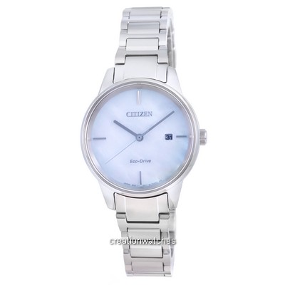 Citizen Mother Of Pearl Dial Stainless Steel Eco-Drive EW2590-85D Women's Watch