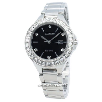 Relógio Citizen Silhouette FE1190-53E com detalhes em diamante Eco-Drive para mulher