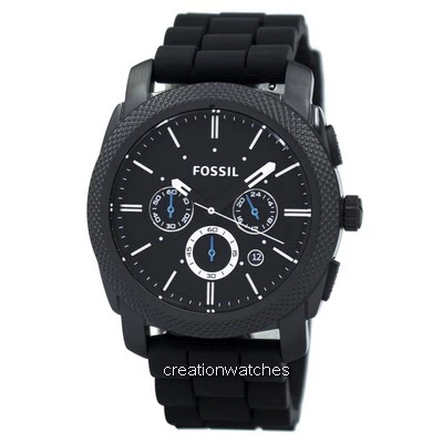 machine chronograph black silicone watch