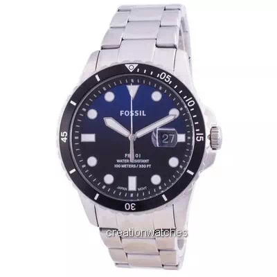 Relógio masculino Fossil FB-01 com mostrador azul em aço inoxidável FS5668 100M