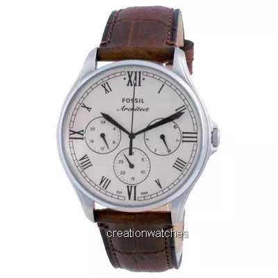 Fossil ARC-02 Cream Dial Stainless Steel Chronograph Quartz FS5800 Men's Watch