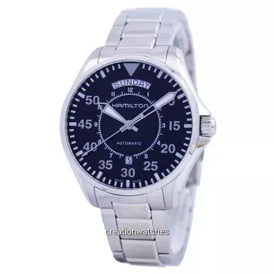 ハミルトンパイロットデイデイト航空自動H64615135メンズ腕時計
