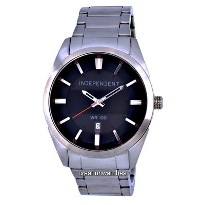 Relógio masculino independente de aço inoxidável com mostrador cinza quartzo IB5-314-51.G 100M