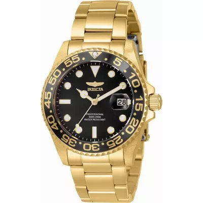 Invicta Pro Diver Black Dial Gold Tone Stainless Steel Quartz 33263 200M Women's Watch