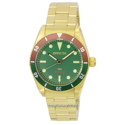 Invicta Pro Diver Zager Exclusive Gold Tone Green Dial Automatic Diver's 40489 200M Men's Watch