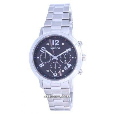 Citizen Wicca Chronograph Stainless Steel Black Dial Solar KF5-012-53.G Women's Watch