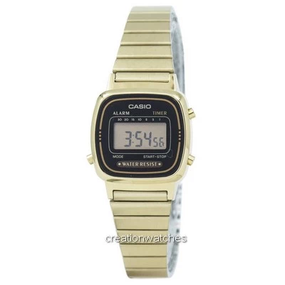 Casio Digital Stainless Steel Alarm Timer LA670WGA-1DF LA670WGA-1 Women's Watch