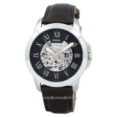 fossil black skeleton watch