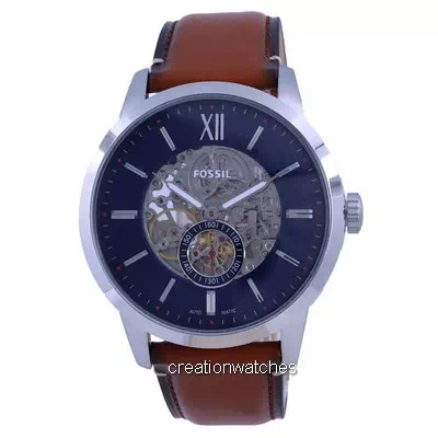 Fossil Townsman Skeleton Dial Leather Automatic ME3154 Men's Watch