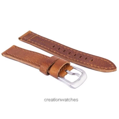 Brown Ratio Brand Leather Watch Strap 20mm
