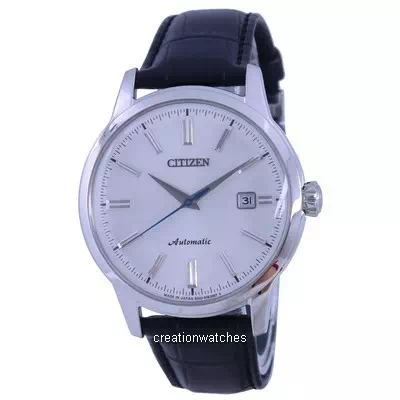 Citizen Classic Silver/White Dial Leather Strap Automatic NK0000-10A Men's Watch